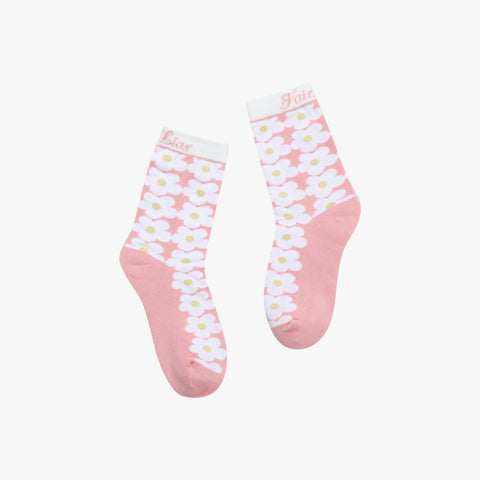 FLOWER ANKLE SOCKS(PINK CHORAL)