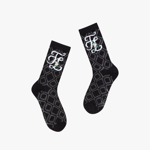 GARDEN ANKLE SOCKS(BLACK)