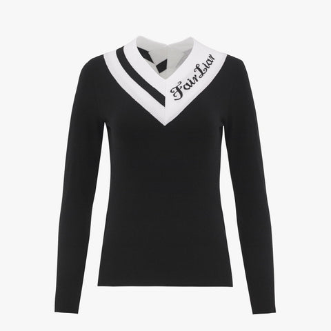 BIG V-NECK KNIT(BLACK)