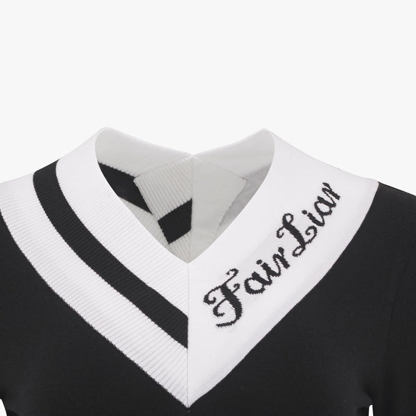 BIG V-NECK KNIT(BLACK)