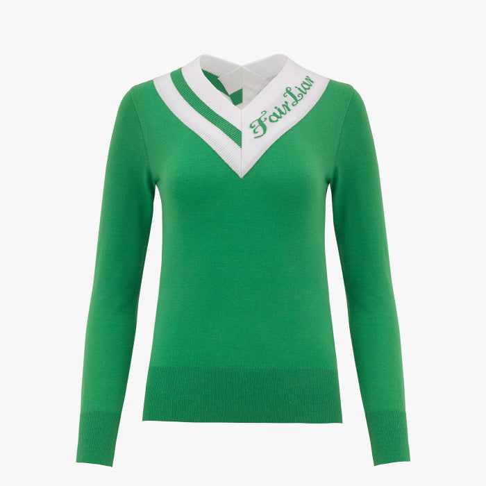 BIG V-NECK KNIT(GREEN)