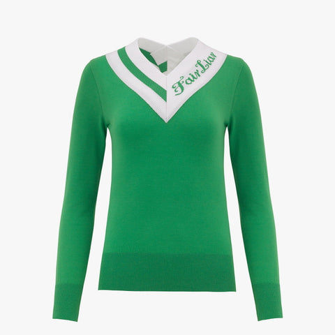 BIG V-NECK KNIT(GREEN)