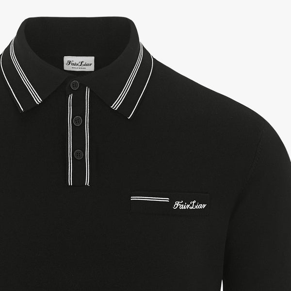 MEN'S Y-COLLAR KNIT(BLACK)