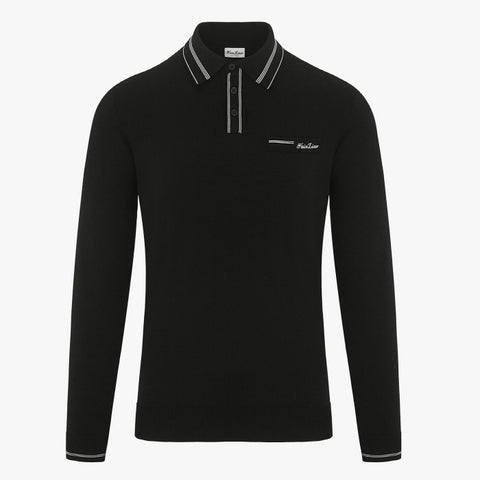 MEN'S Y-COLLAR KNIT(BLACK)