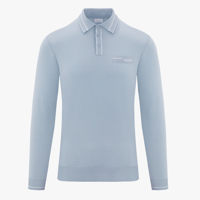 MEN'S Y-COLLAR KNIT(CERAMIC BLUE)