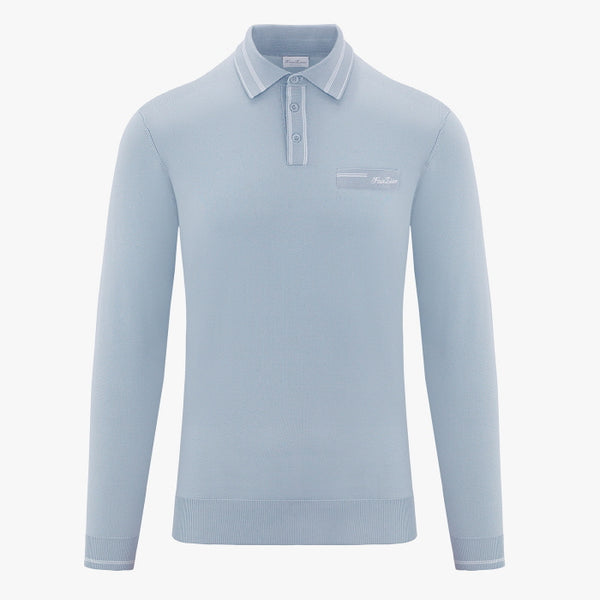 MEN'S Y-COLLAR KNIT(CERAMIC BLUE)