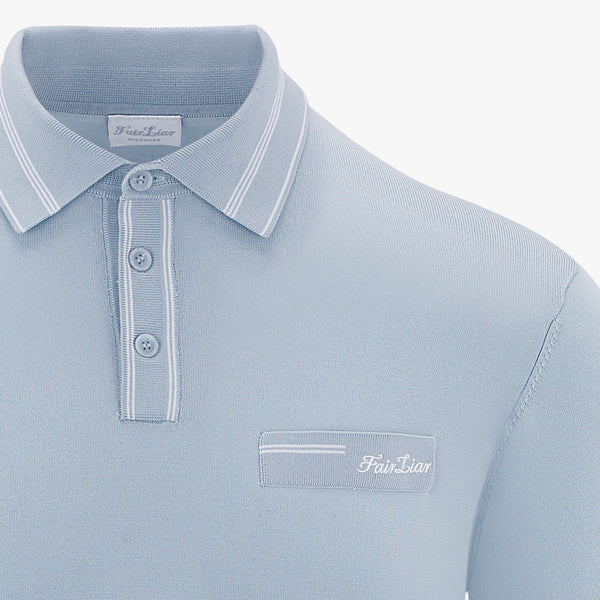 MEN'S Y-COLLAR KNIT(CERAMIC BLUE)