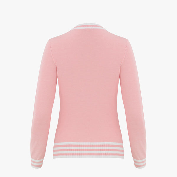 FLORAL LOGO ROUND KNIT(PINK CHORAL)