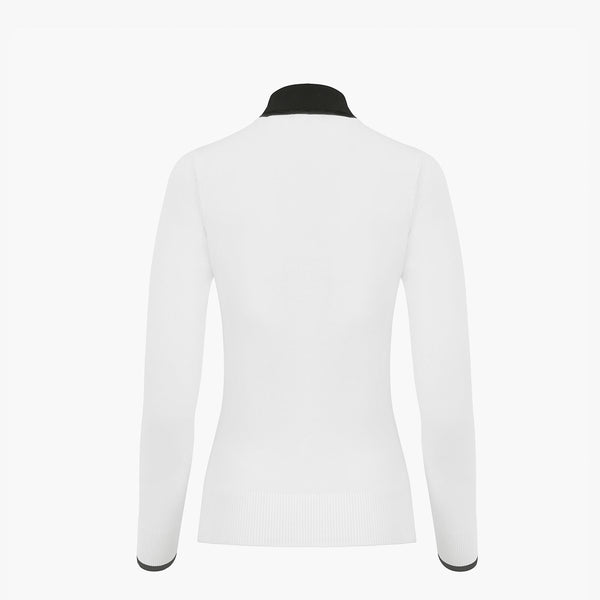 RIBBON POINT COLLAR KNIT(WHITE)