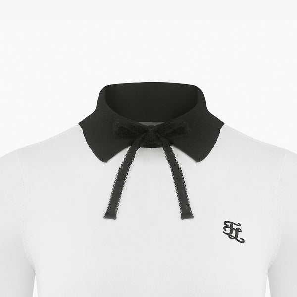 RIBBON POINT COLLAR KNIT(WHITE)