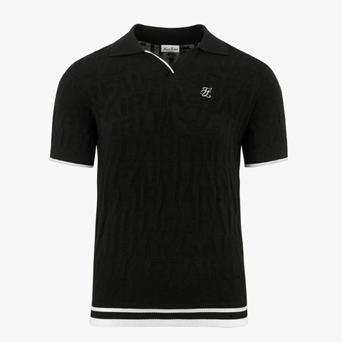 MEN'S LOGO JACQUARD KNIT(BLACK)