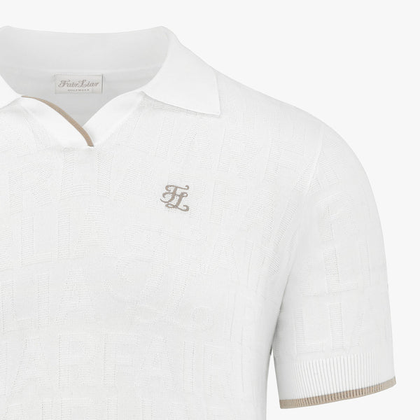 MEN'S LOGO JACQUARD KNIT(WHITE)