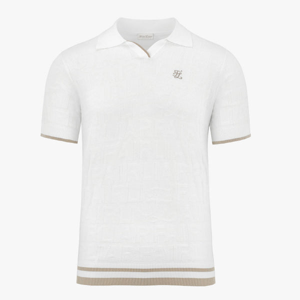 MEN'S LOGO JACQUARD KNIT(WHITE)