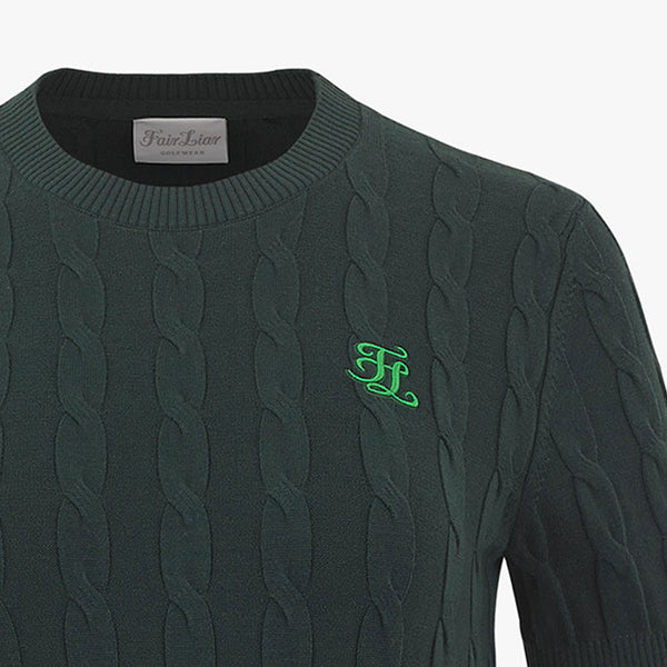 CABLE CROP KNIT(GREEN)