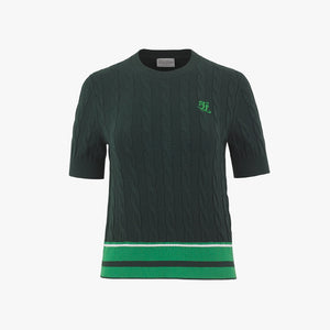 CABLE CROP KNIT(GREEN)