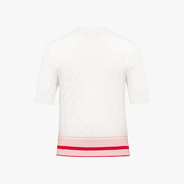 CABLE CROP KNIT(WHITE)