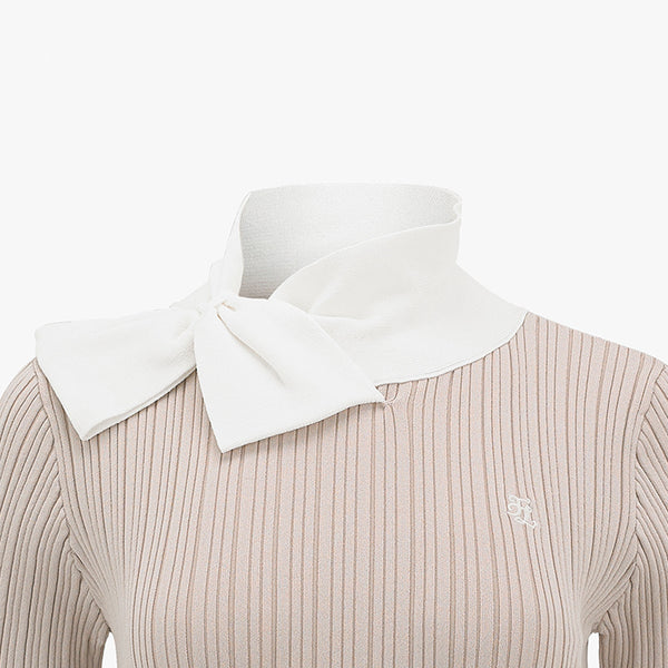PEARL POINT RIBBON KNIT(BEIGE)