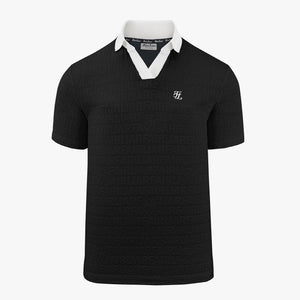 MEN'S LOGO JACQUARD T-SHIRT(BLACK)