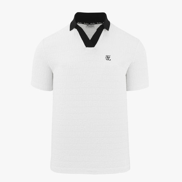 MEN'S LOGO JACQUARD T-SHIRT(WHITE)