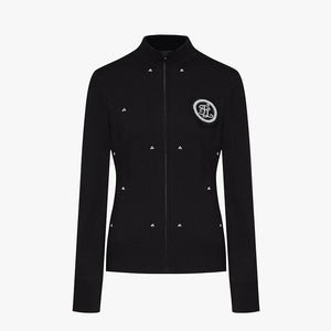 WINDPROOF DIAMOND PATTERN CARDIGAN(BLACK)