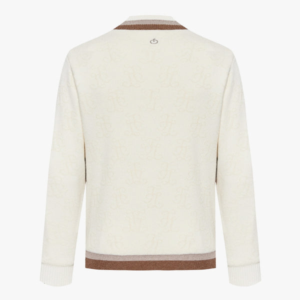 MEN'S WINDPROOF JAQUARD CARDIGAN(WHITE)