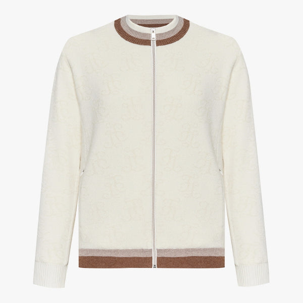 MEN'S WINDPROOF JAQUARD CARDIGAN(WHITE)