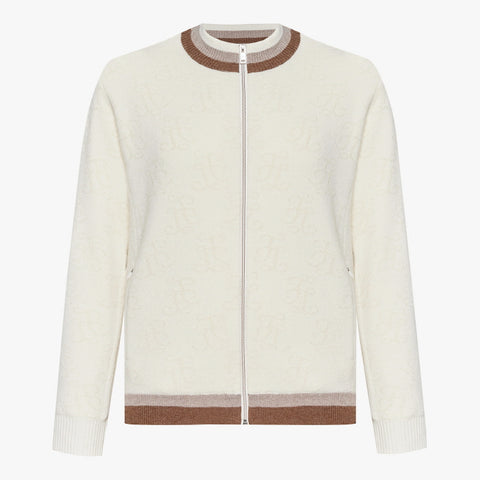 MEN'S WINDPROOF JAQUARD CARDIGAN(WHITE)