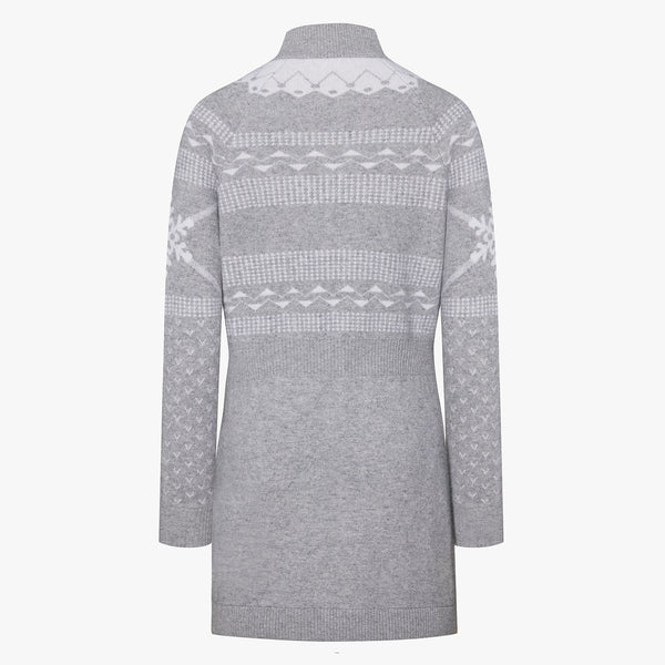 WINDPROOF SNOWFLAKE KNIT DRESS(GRAY)
