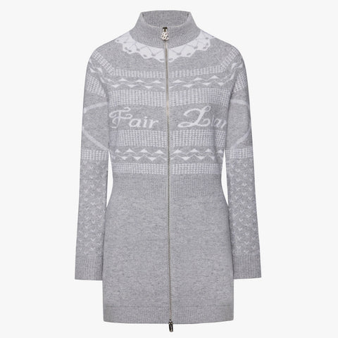 WINDPROOF SNOWFLAKE KNIT DRESS(GRAY)