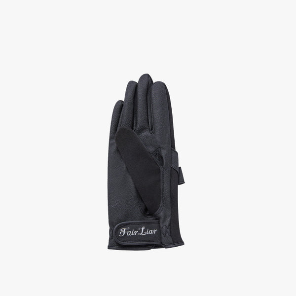 FLEECE RIBBON GLOVES(BLACK)