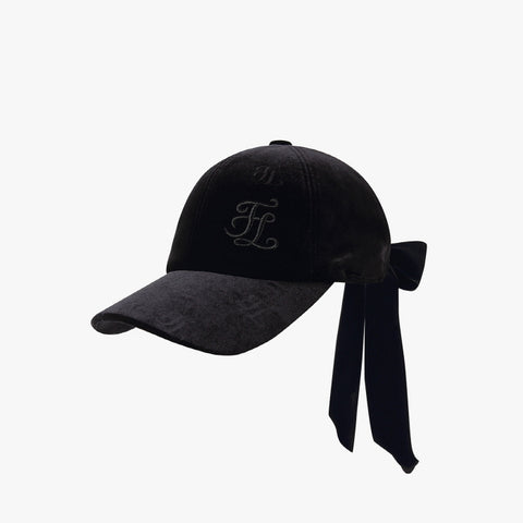 VELOUR LOGO CAP(BLACK)