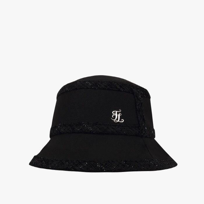 COLORED TWEED BUCKET HAT(BLACK)