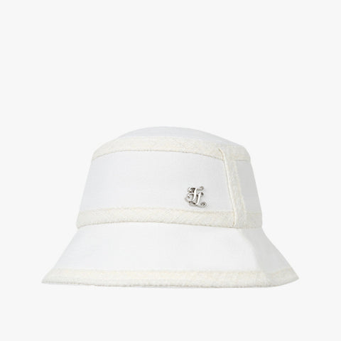COLORED TWEED BUCKET HAT(WHITE)