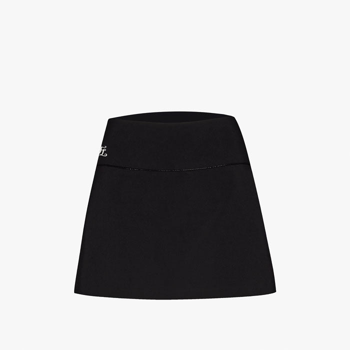 REVERSE TWEED LAYERED SKIRT(BLACK)