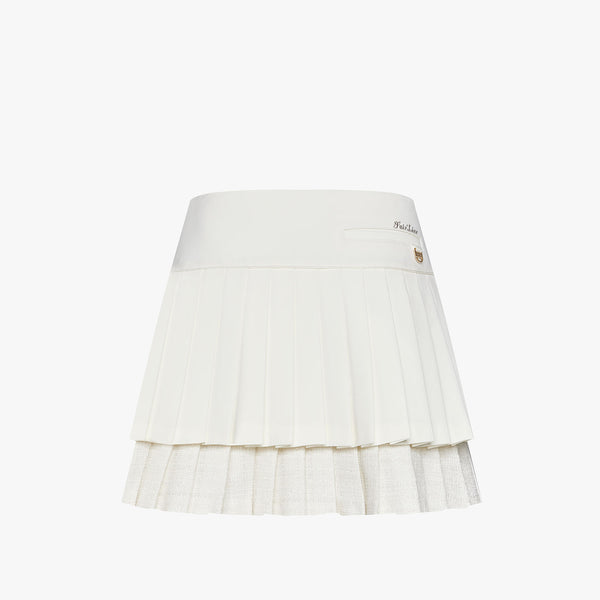 REVERSE TWEED LAYERED SKIRT(IVORY)