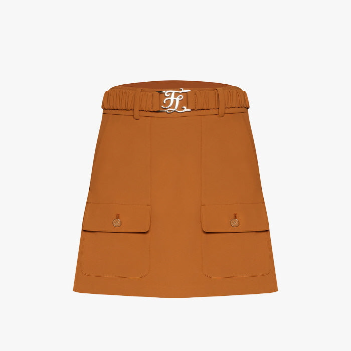 LOGO BELT-SET SKIRT(BEIGE)