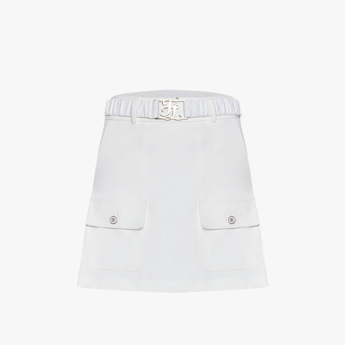 LOGO BELT-SET SKIRT(WHITE)