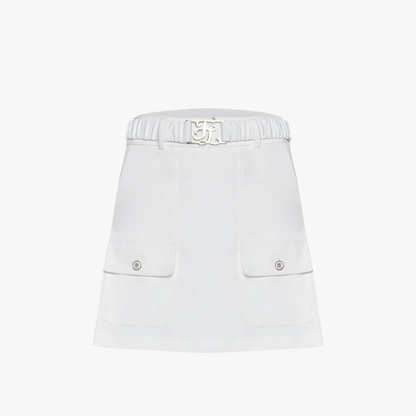 LOGO BELT-SET SKIRT(WHITE)