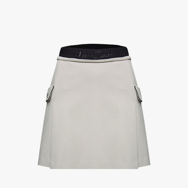 BAND STRETCH SKIRT(BEIGE)