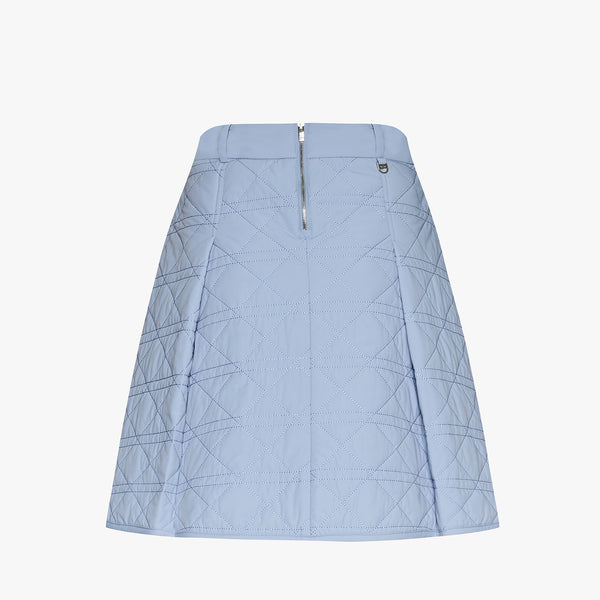 QUILTED PUFF FLARE SKIRT(CERAMICS BLUE)