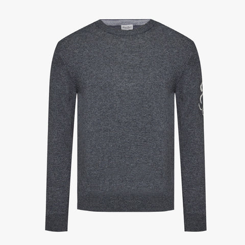 MEN'S CASHMERE LOGO KNIT(GRAY)