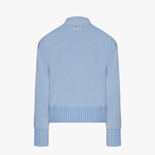 WINDPROOF TURTLENECK CROP KNIT(CERAMICS BLUE)