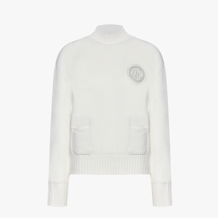 WINDPROOF TURTLENECK CROP KNIT(WHITE)