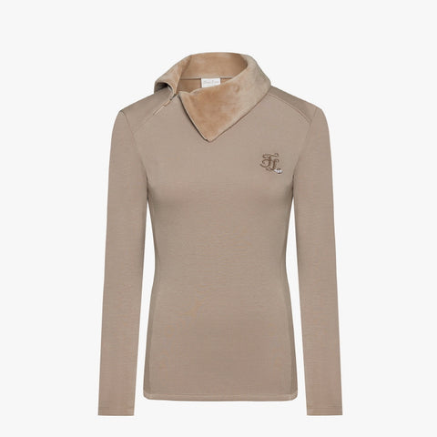 OBLIQUE FLEECE T-SHIRT(BEIGE)