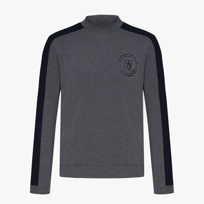 MEN'S LINE COLORED TURTLENECK T-SHIRT(GRAY)