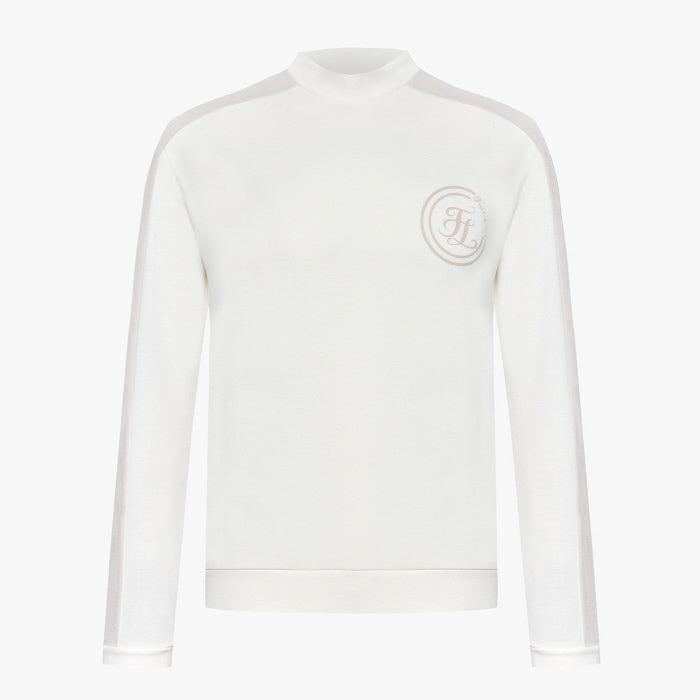 MEN'S LINE COLORED TURTLENECK T-SHIRT(WHITE)