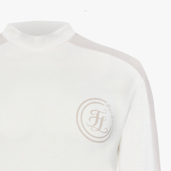 MEN'S LINE COLORED TURTLENECK T-SHIRT(WHITE)