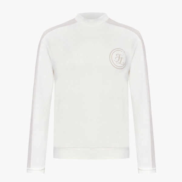 MEN'S LINE COLORED TURTLENECK T-SHIRT(WHITE)