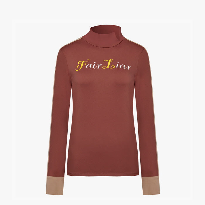 FAIRLIAR LONG SLEEVE TURTLENECK T-SHIRT(BROWN)