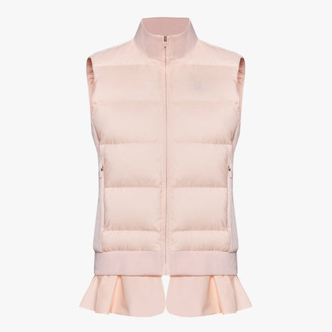 FRILL KNIT DOWN VEST(PINK CHORAL)